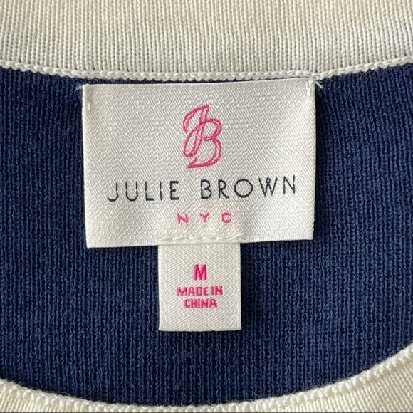 NWT Julie Brown NYC White/Navy Short Sleeve Top - Picture 9 of 12